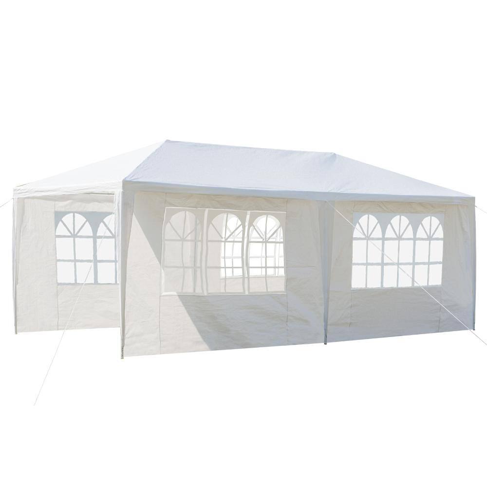 Winado 10 ft. x 20 ft. White Party Wedding Tent Canopy 4 Sidewall 456552127373