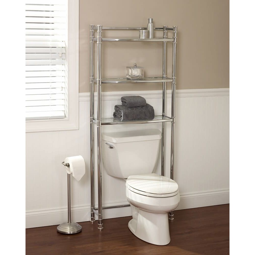 Zenith Over the Toilet Freestanding Spacesaver Chrome Steel