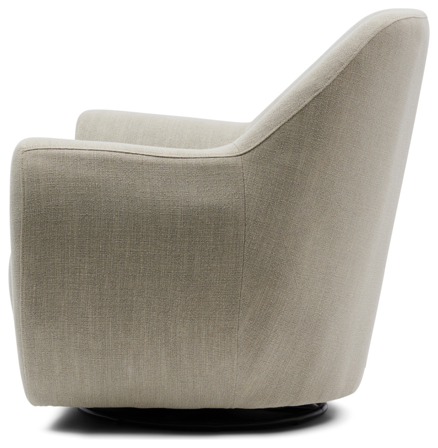 Beige Upholstered Swivel Chair  Rivi√®ra Maison The Jill   Transitional   Armchairs And Accent Chairs   by Oroa   Distinctive Furniture  Houzz