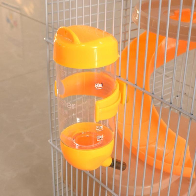 Drinking Bottle Plastic Water Dispenser Bottle For Rabbit Hamster Small Animals Yellow