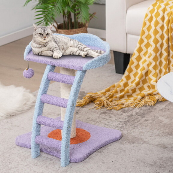 Costway 53149627 19 Inch Mohair Plush Cat Tree wit...