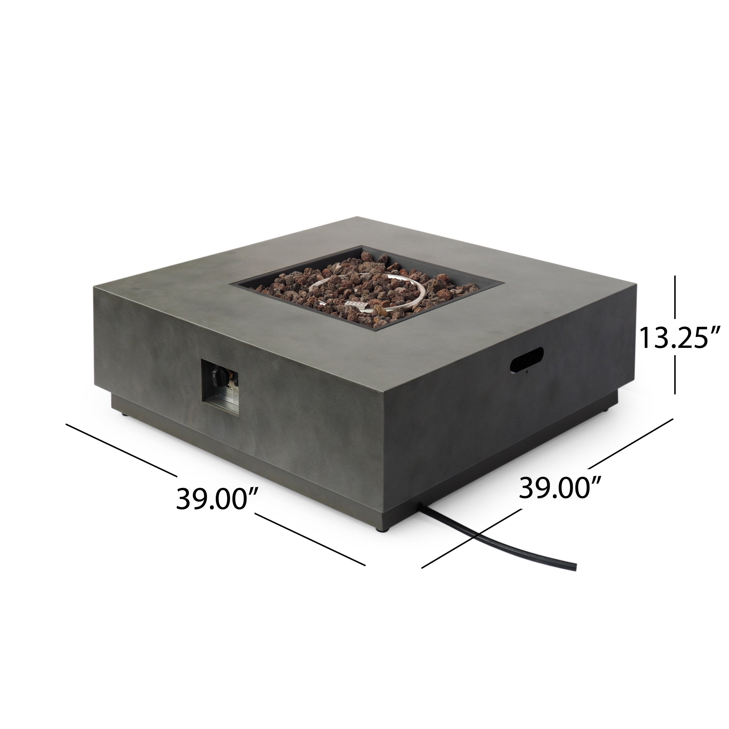 Jasmine Outdoor 50,000 BTU Square Fire Pit (No Tank Holder)