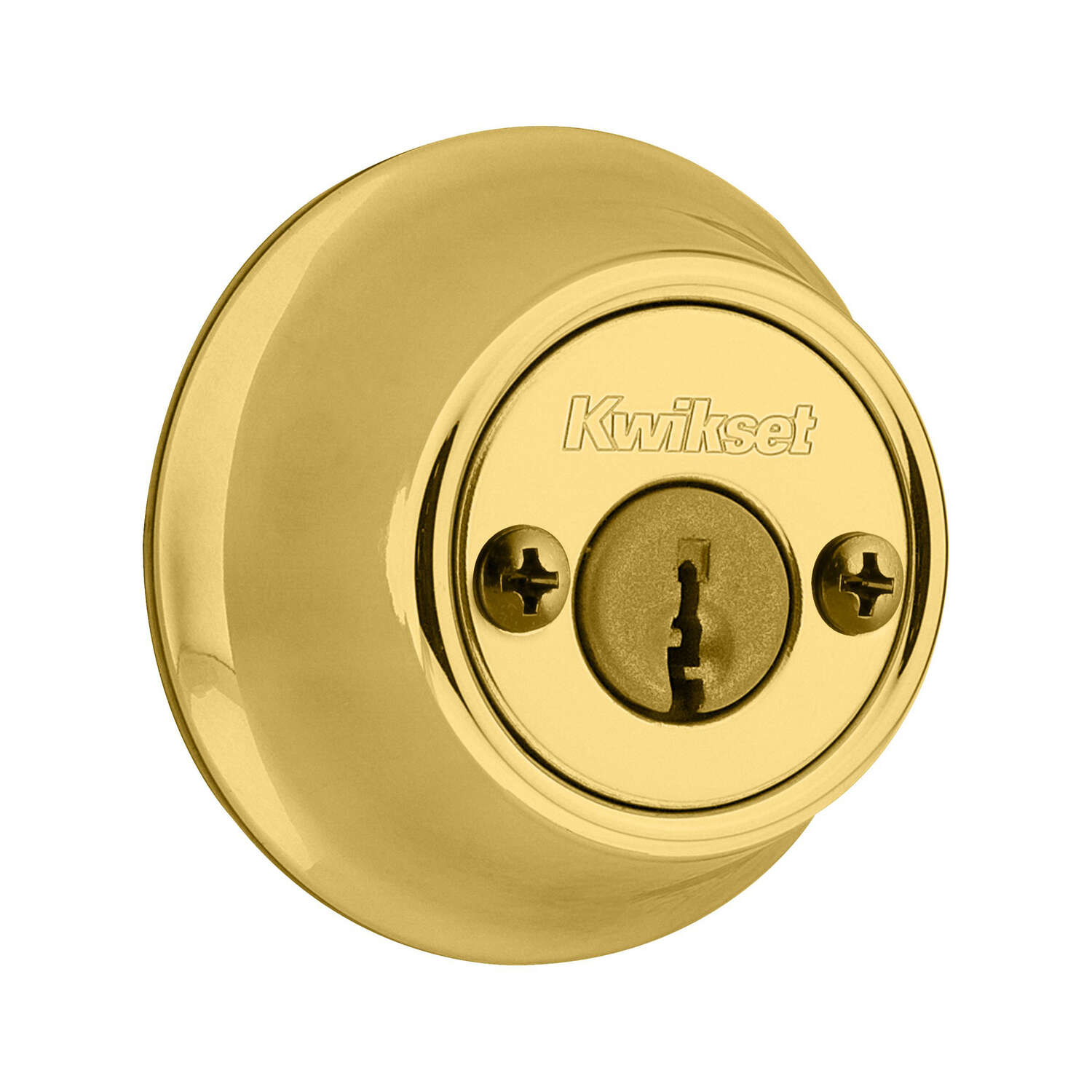 Kwikset Polished Brass Metal Double Cylinder Deadbolt