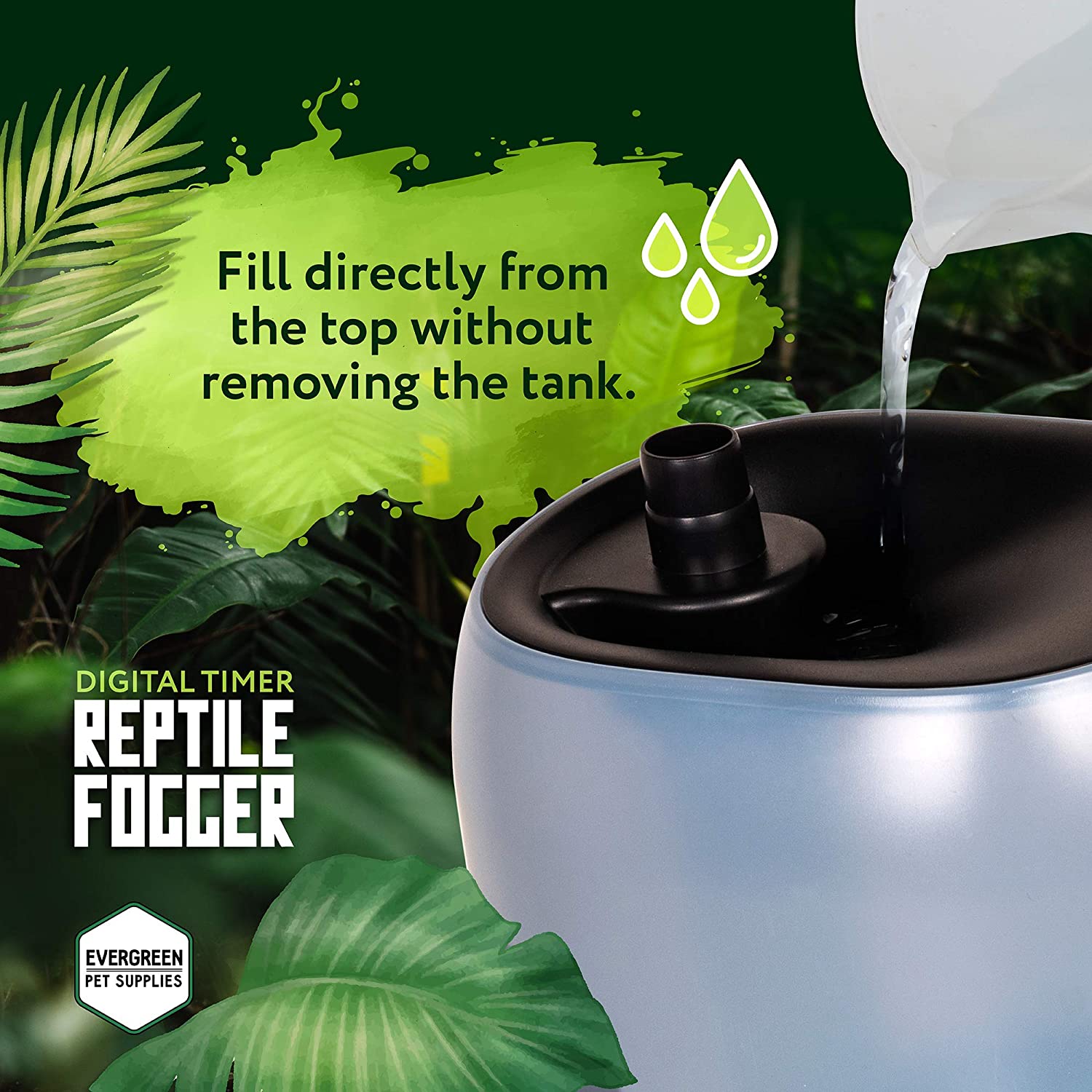 Evergreen Pet Supplies Reptile Humidifier/Fogger - 4L Tank - Digital Timer