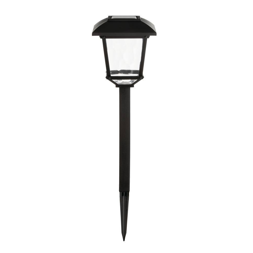 Hampton Bay Terrace Park Black Solar Integrated LED Weather Resistant Path Light 10 Lumens (4-Pack) 32300-008-4pk