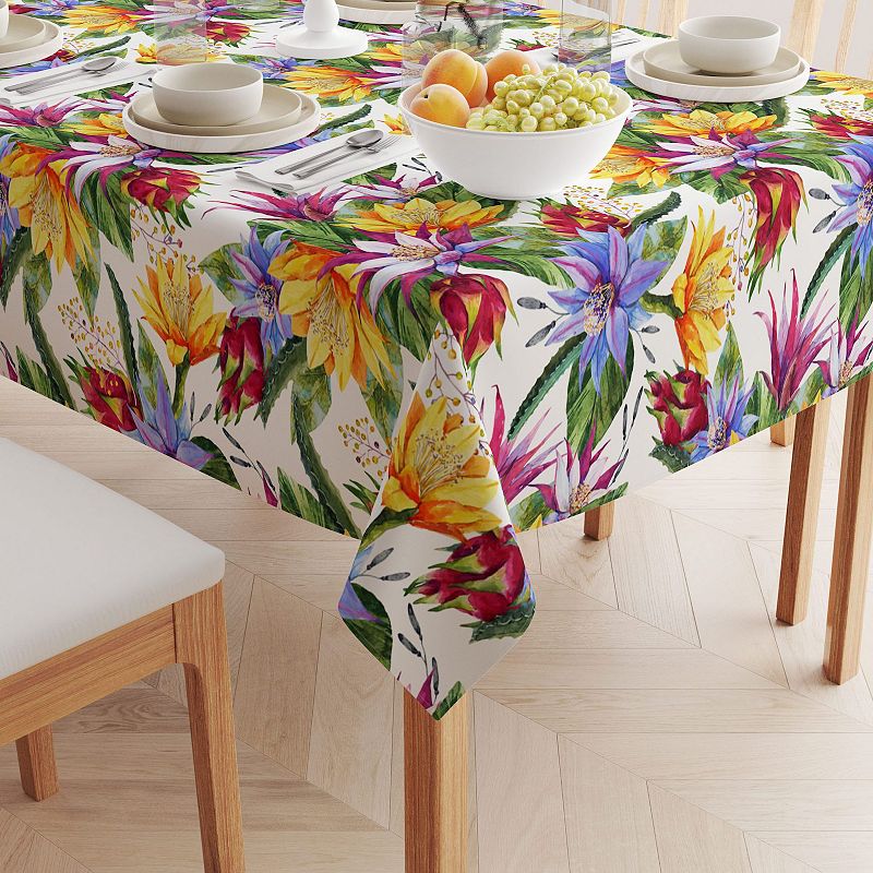 Rectangular Tablecloth， 100% Cotton， 60x104， Floral 191