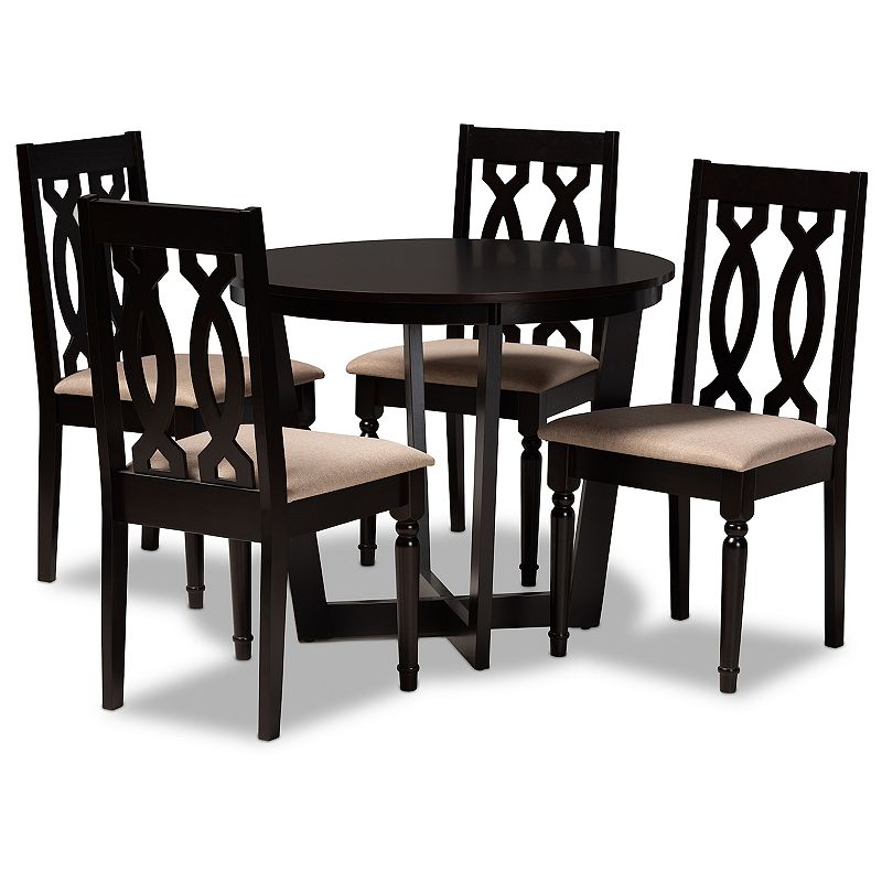 Baxton Studio Julie Dining Table and Chair 5-piece Set