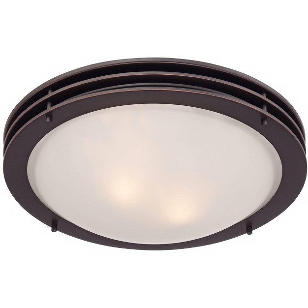 Wide Bronze 2 light White Glass Bowl Shade For Bedroom Kitchen Living Room Hallway Dining