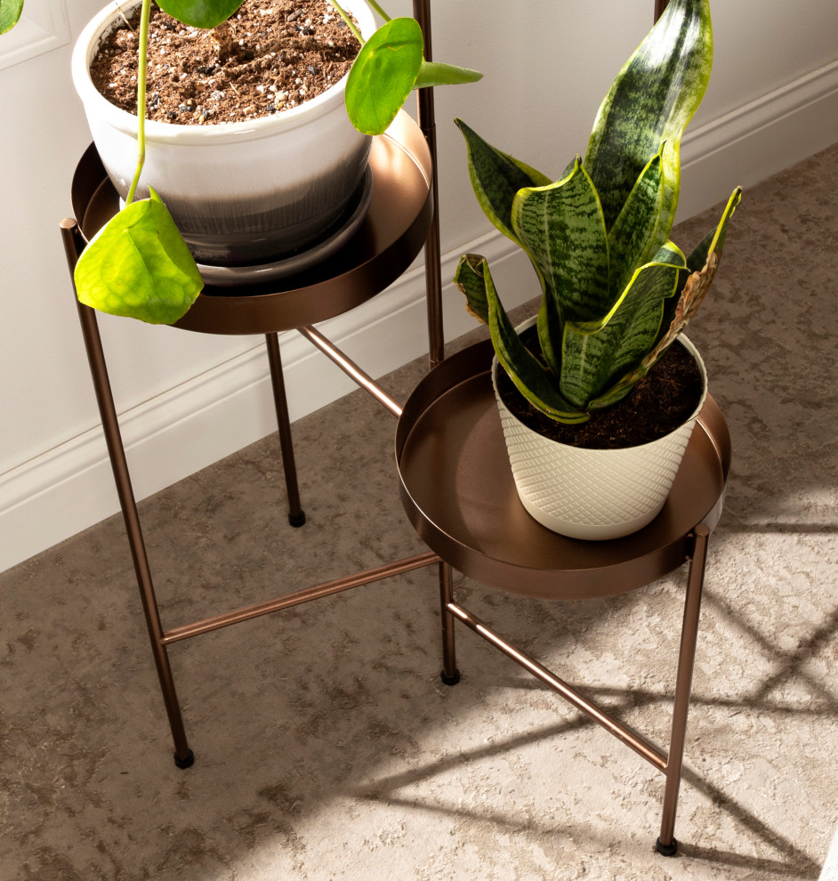 Finn Metal Multi Level Plant Stand   Contemporary   Plant Stands And Telephone Tables   by Uniek Inc.  Houzz