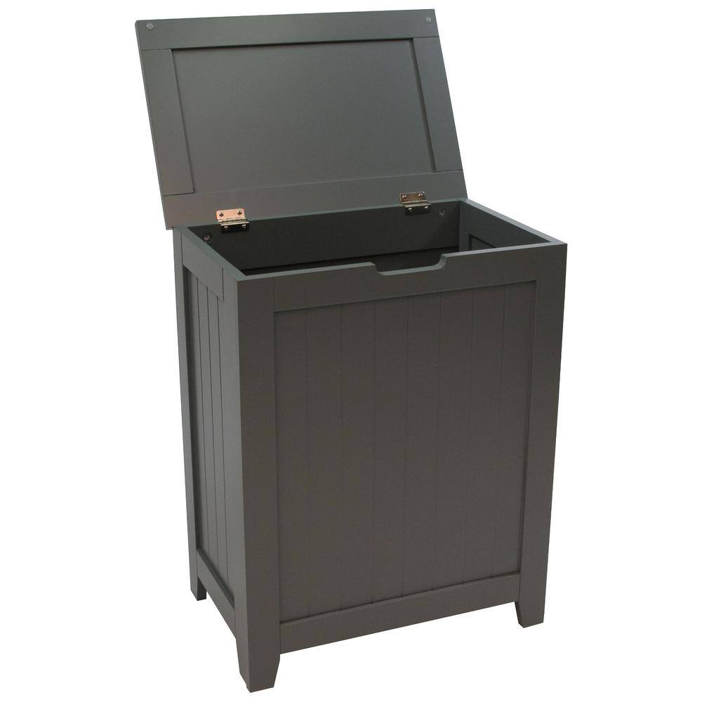 Redmon Contemporary Country Gray Hamper with Wainscot Panels 5220GY