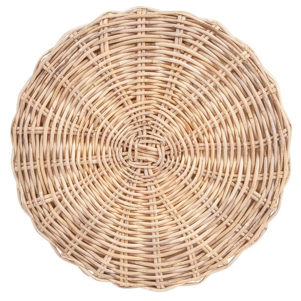 East at Main Distressed Natural Rattan Hourglass Accent Table