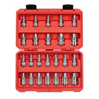 TEKTON 12 in. Drive Hex Bit Socket Set (24-Piece) SHB92301