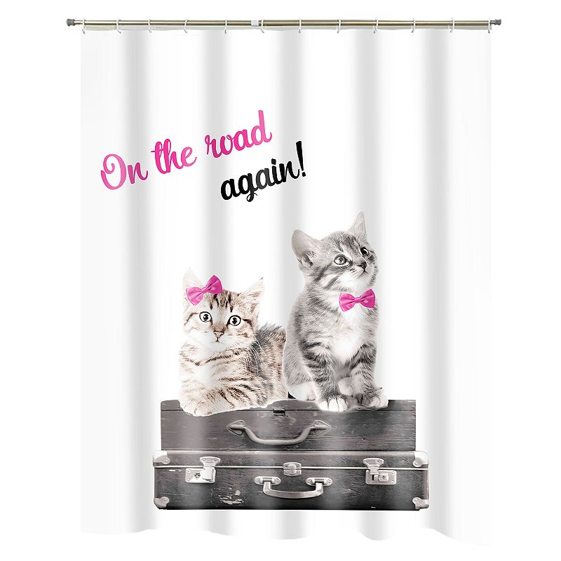 Popular Bath Kittens on Road Shower Curtain