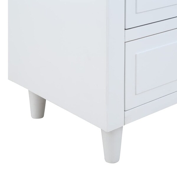 3-Drawer Nightstand，Modern Bedside Table for Bedroom，Wooden End Table，Storage Cabinet，Home Furniture，White - - 37636168