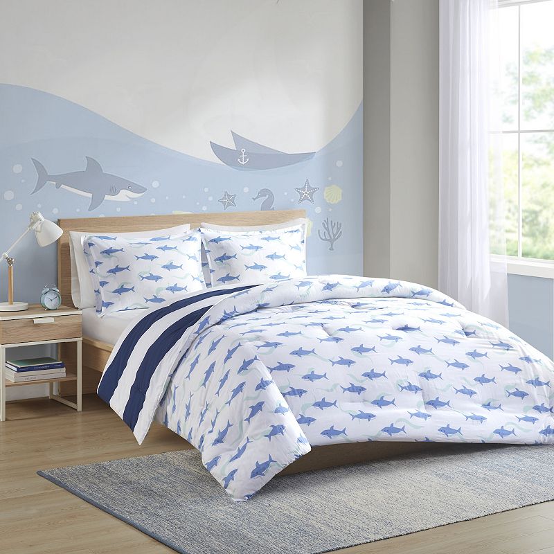 Urban Habitat Kids Dakota Shark Stripe Reversible Cotton Comforter Set