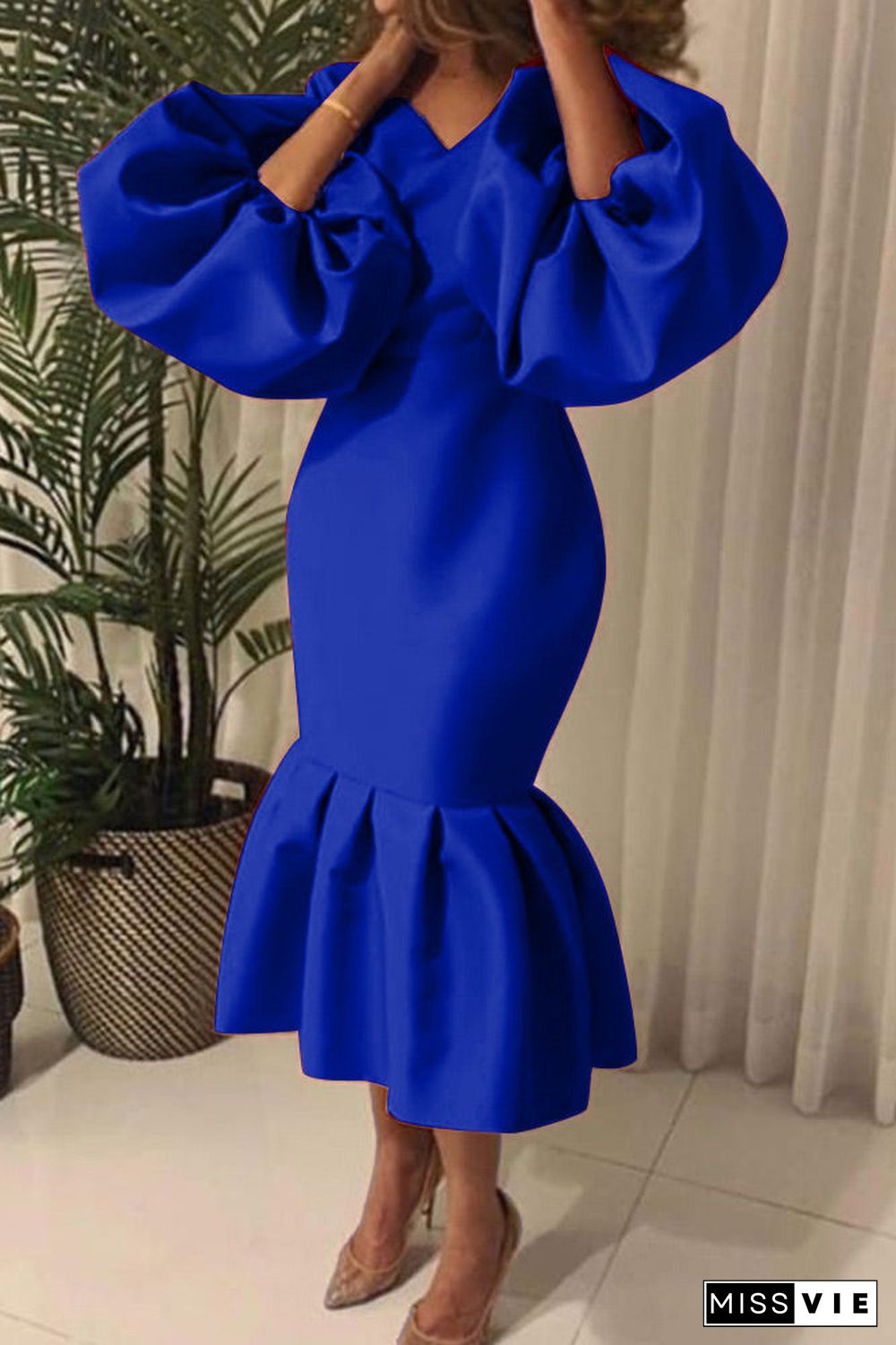 Chic Royal Blue Mermaid Cocktail Dress