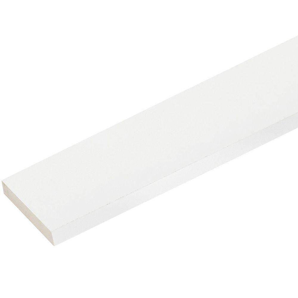 Veranda 34 in. x 4-12 in. x 8 ft. White PVC Trim (6-Pack) 827000003