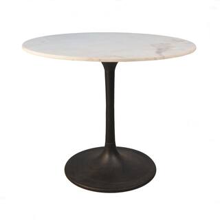 36 in. Enzo Black Round Marble Top Dining Table MT3636-BLK