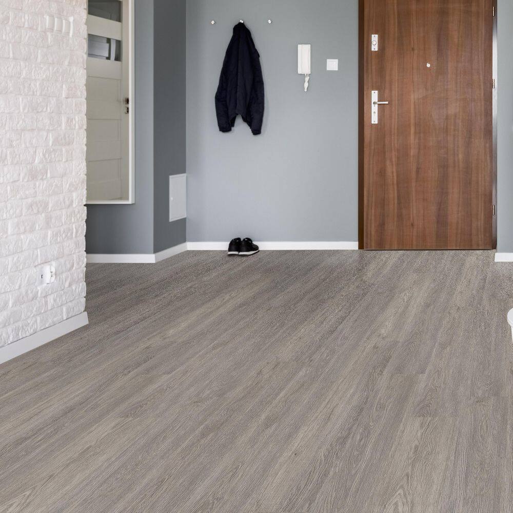 TrafficMaster Aiden Platinum 6 MIL x 6.3 in. W x 36 in. L Click Lock Waterproof Luxury Vinyl Plank Flooring (24 sqftcase) VTRHDAIDPLA6X36