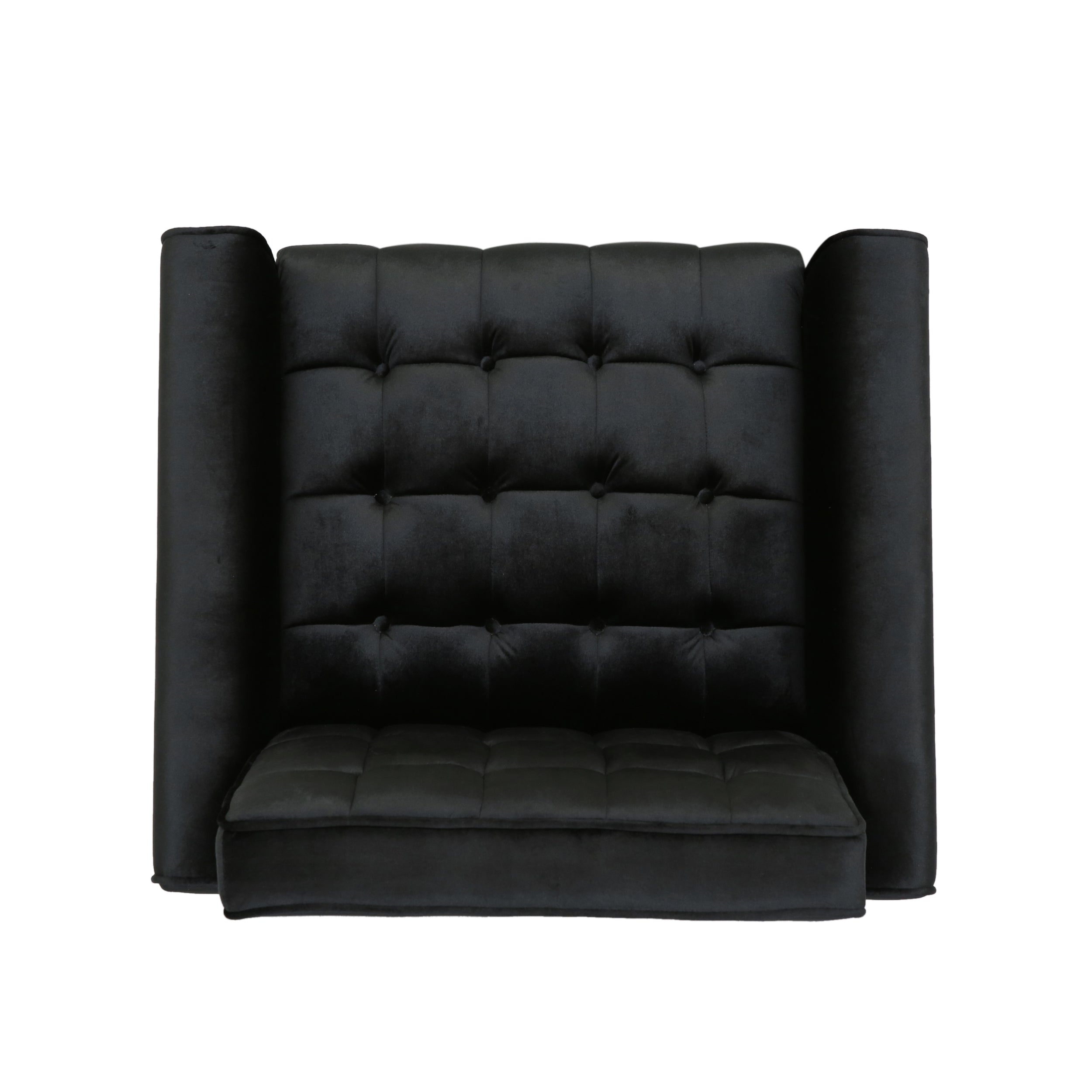 Betsy Velvet Armchair, Modern Glam, Button-Tufted, Waffle Stitching