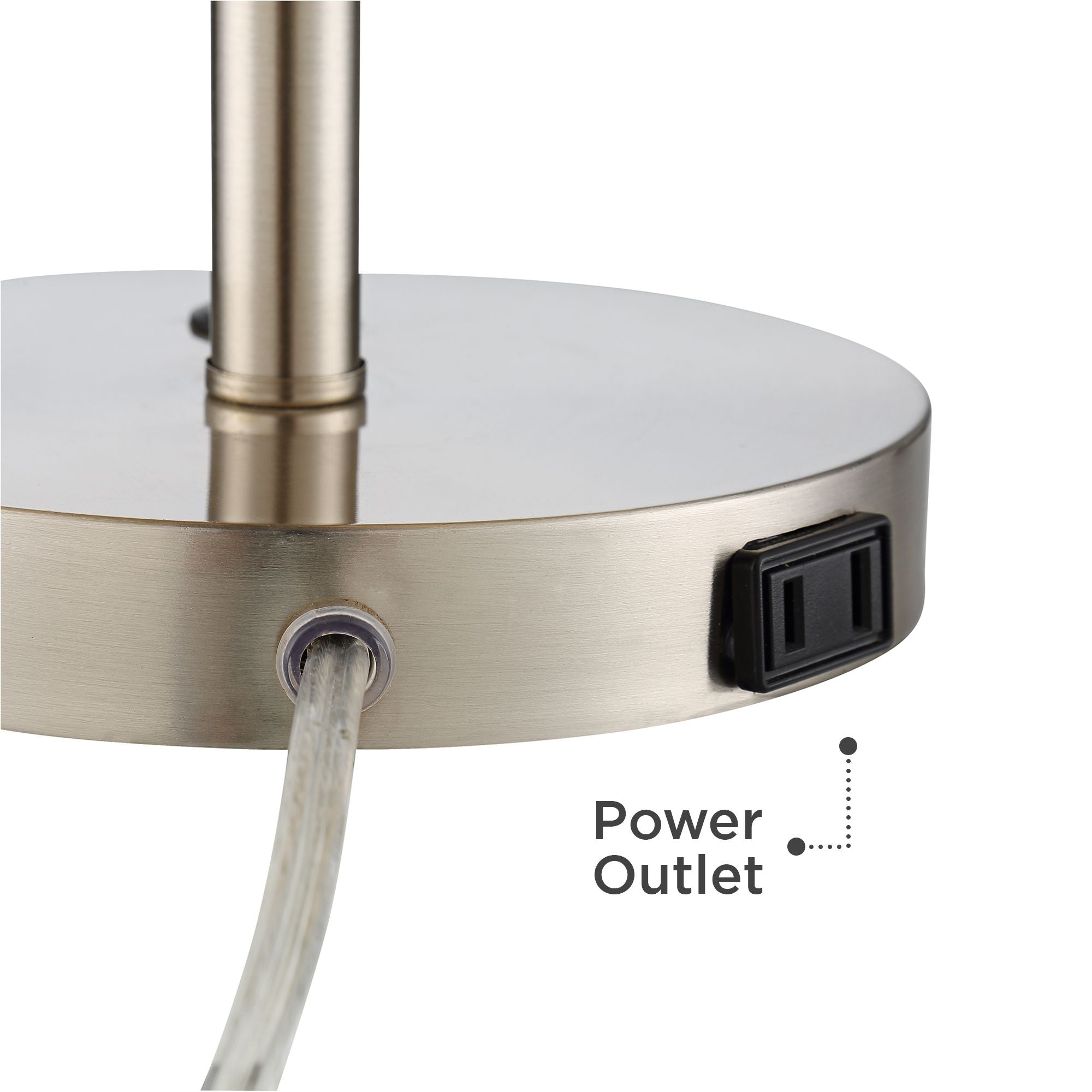 360 Lighting Modern Accent Table Lamp with Hotel Style USB and AC Power Outlet in Base 20