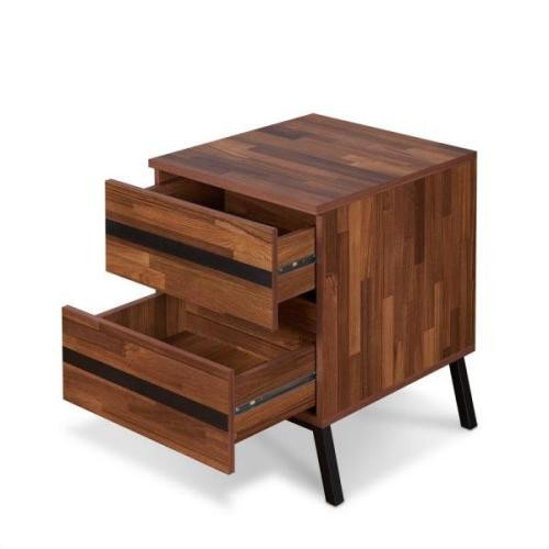 ACME Karine End Table in Walnut   Black 80622