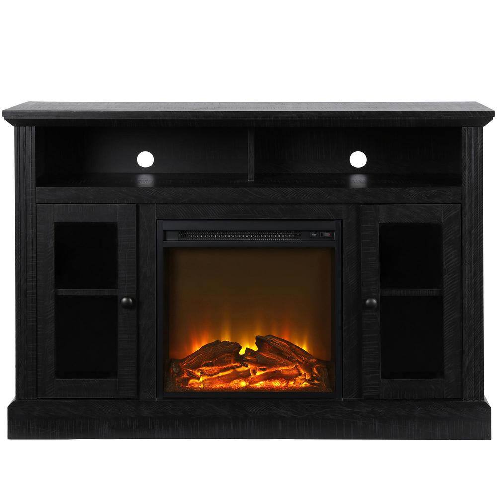 Ameriwood Home Nashville 47 in. Freestanding Electric Fireplace TV Stand in Black Oak HD92303