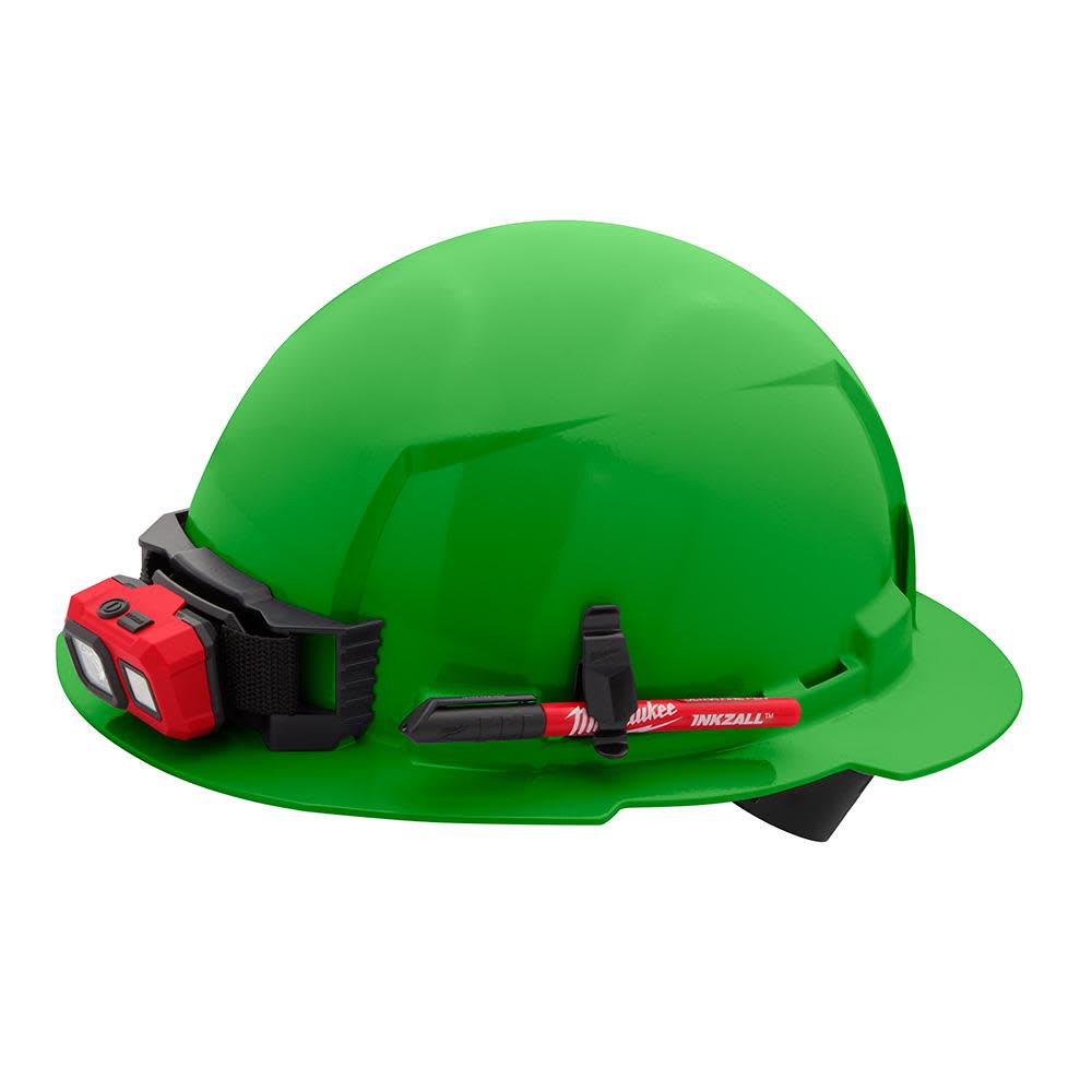 Milwaukee Green Full Brim Hard Hat with 4pt Ratcheting Suspension Type 1 Class E