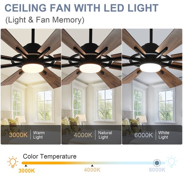 Remote Ceiling fan with Lights Large 8 Wooden Blades Shopping - The Best Deals on Ceiling Fans | 41709070