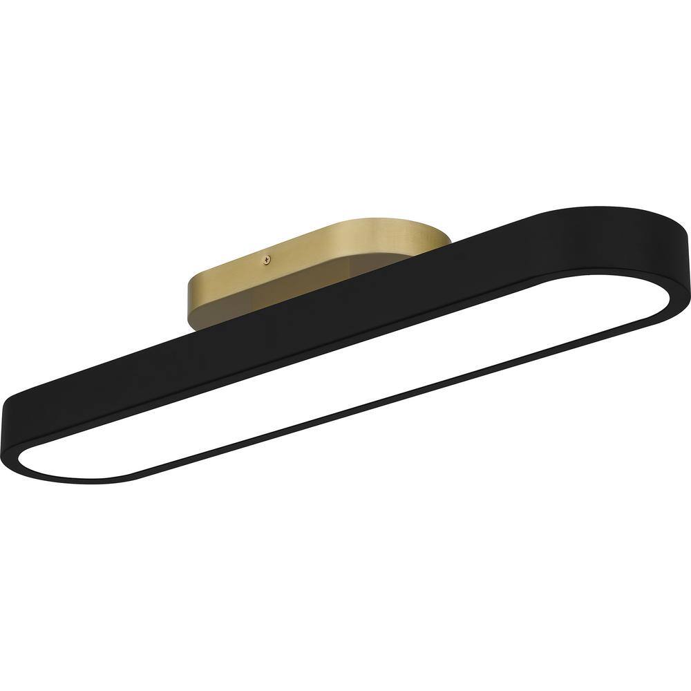 Hampton Bay Vanderhoven 27.5 in. 33-Watt Matte Black and Gold Integrated LED Flush Mount HD7997A