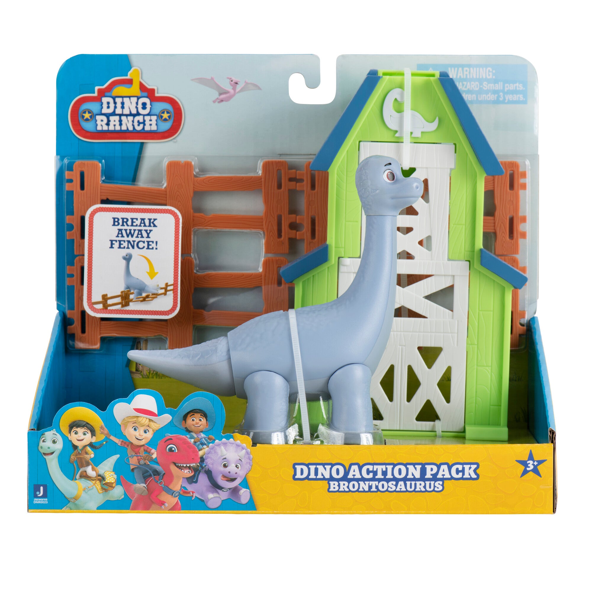 Dino Ranch Action Pack Featuring Brontosaurus - 4 Fence Pieces to Connect- Four Styles to Collect - Toys for Kids Featuring Your Favorite Pre-Westoric Ranchers