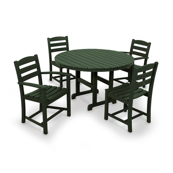 POLYWOOD La Casa Café 5Piece Round Farmhouse Dining Set