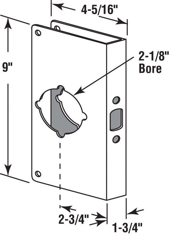 Prime-Line 9 in. H X 4.31 in. L Brass-Plated Brass Lock and Door Reinforcer