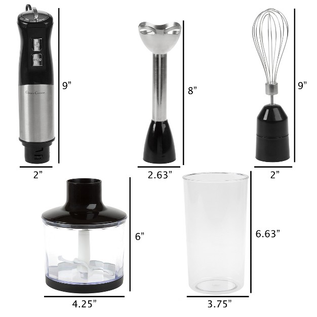 Hastings Home 4 in 1 6 speed Anti splash Immersion Blender With Attachment Set