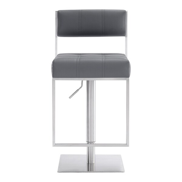 Michele Modern Faux Leather and Metal Adjustable Barstool