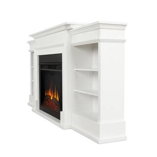 Real Flame Ashton Grand 92 in. Freestanding Electric Fireplace TV Stand in White 7190E-W