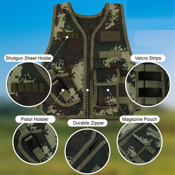 TopTie Kids Tactical Vest Adjustable Military Sold...