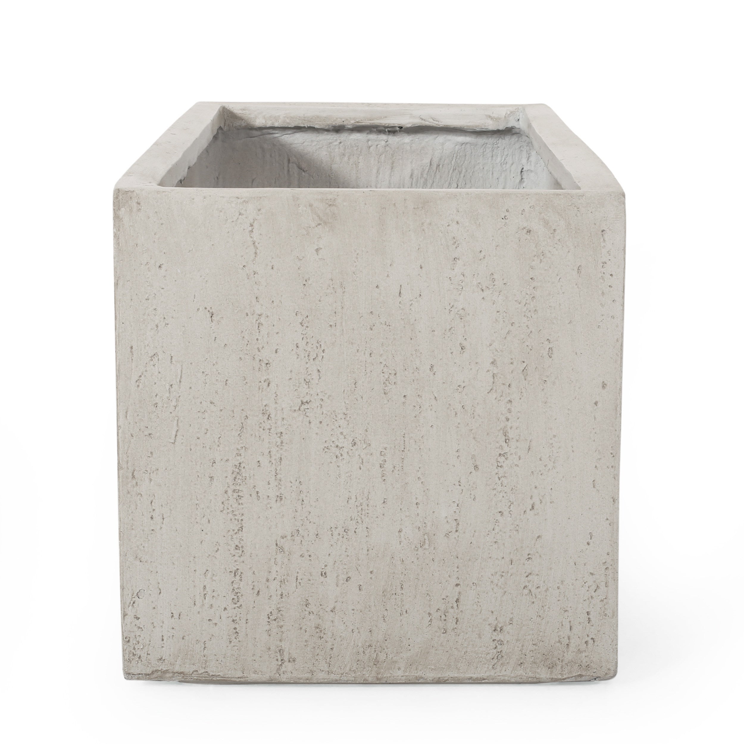 Fardeen Outdoor Modern Cast Stone Rectangular Planter