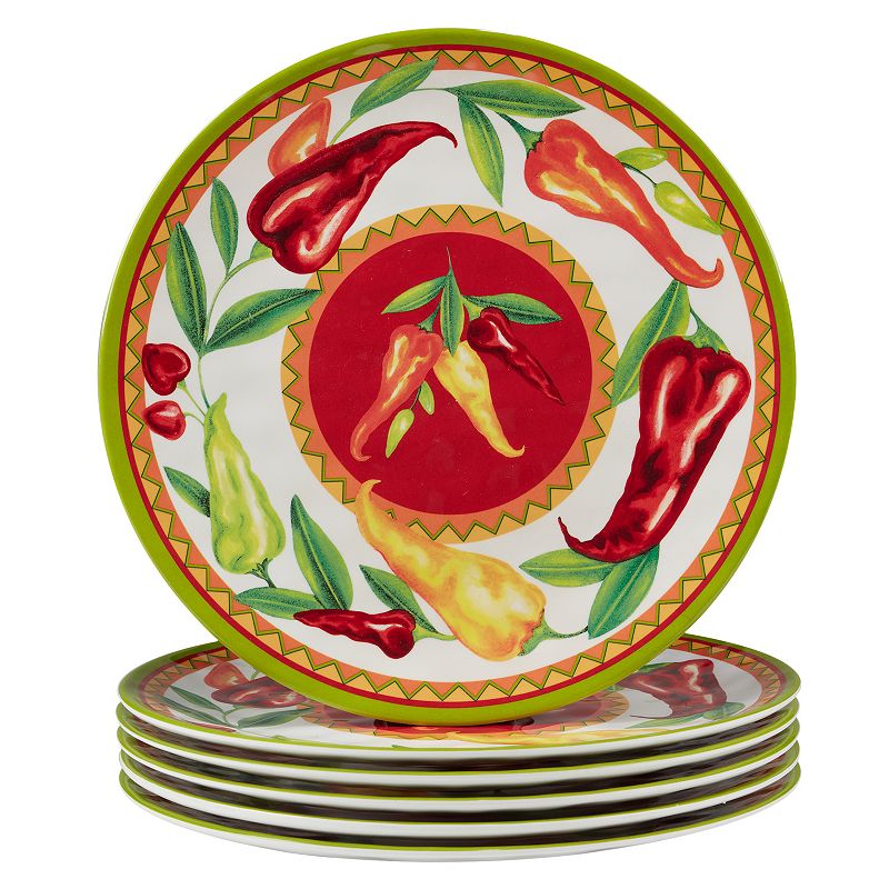 Certified International Red Hot 6-pc. Melamine Dinner Plate Set