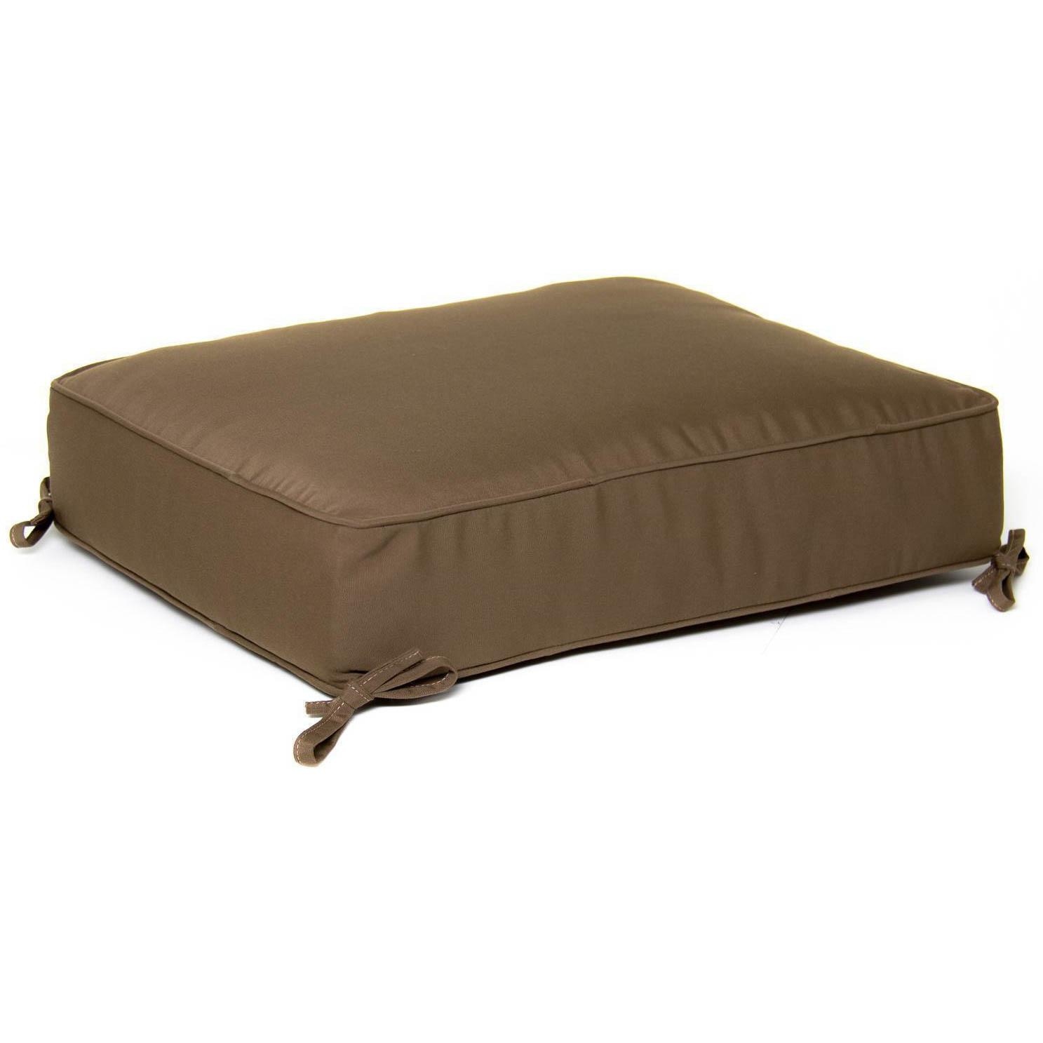 Sunbrella Canvas Cocoa Large Outdoor Replacement Ottoman Cushion W/ Piping By Signature