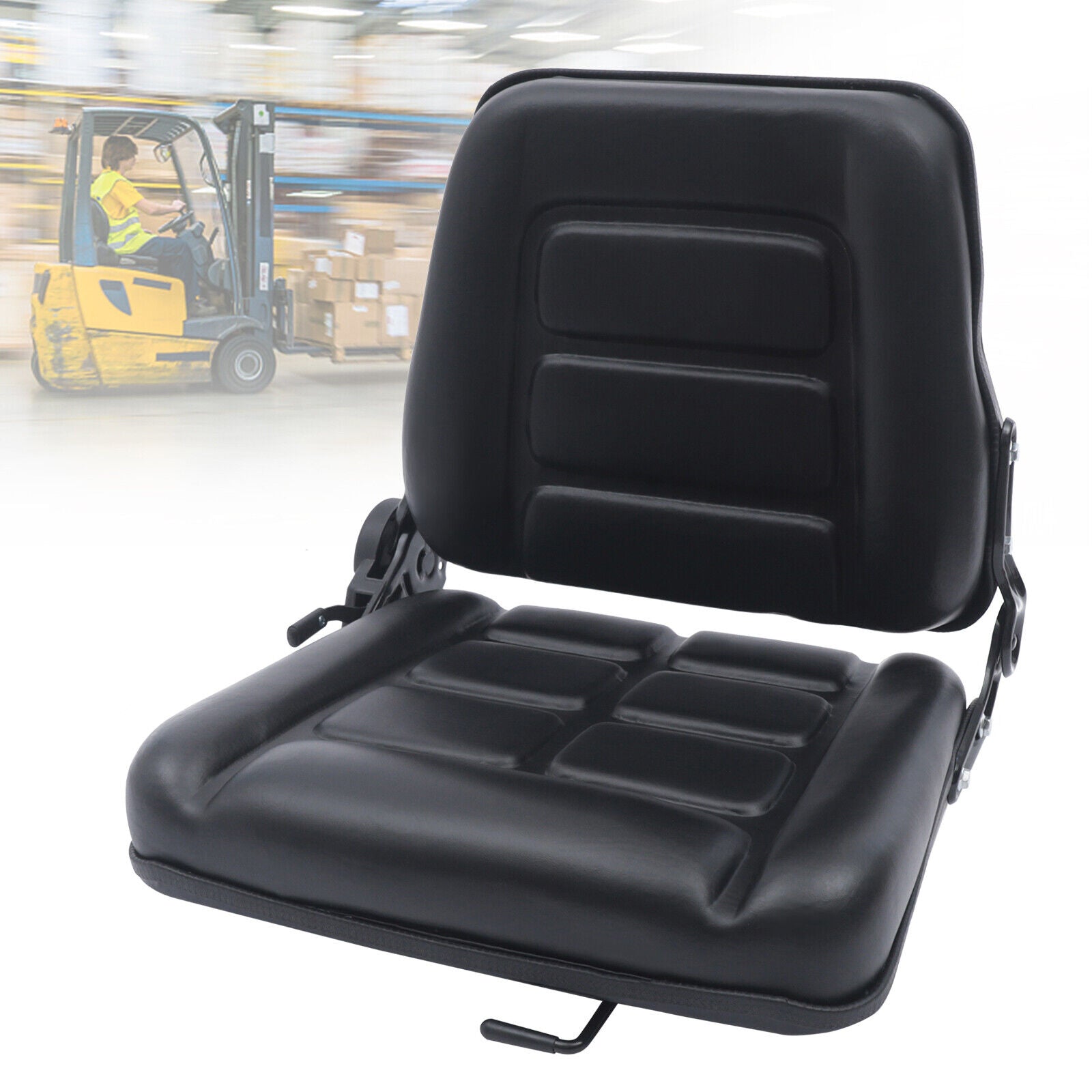 Miumaeov Universal Forklift Seat Replacement Mechanical Seat with 170° Adjustable Backrest Forklift Seat Compatible With Toyota Tractors Forklifts Suspension Tractor Seat and Forklift Seat