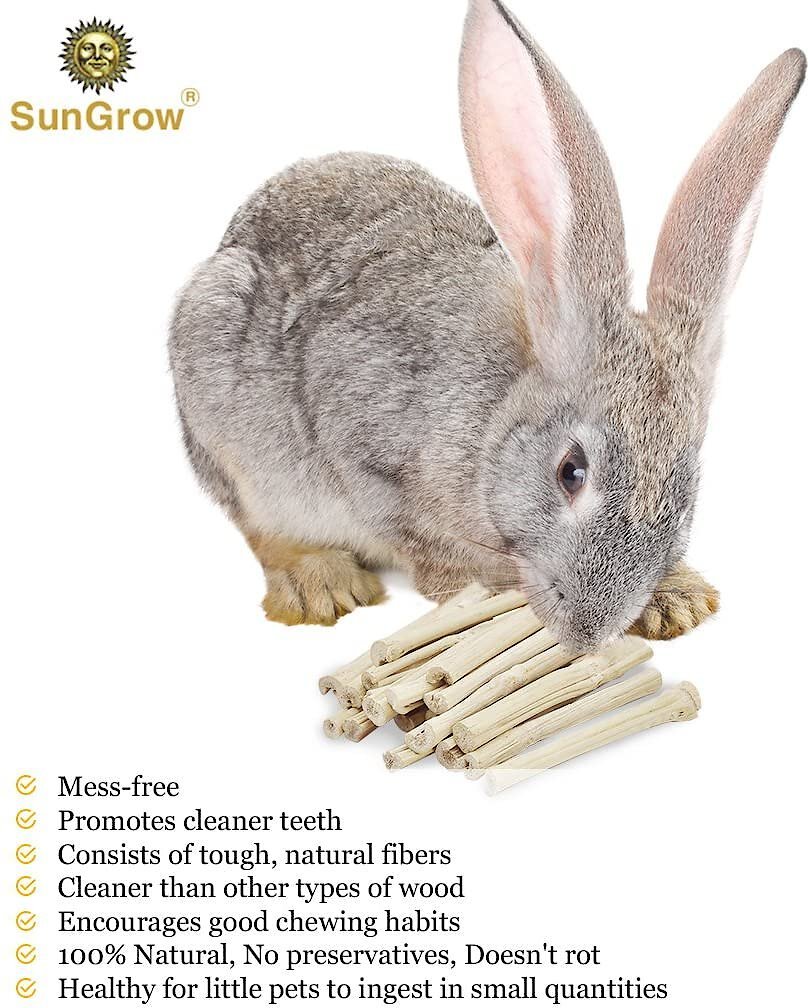 SunGrow Sweet Bamboo Chew Sticks Small-Pet Dental Treats and Snacks， 3.5-oz bag