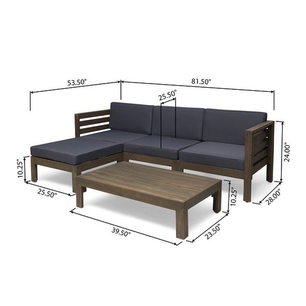 Cambridge Outdoor Wood 5pc. Sofa Set by Christopher Knight Home