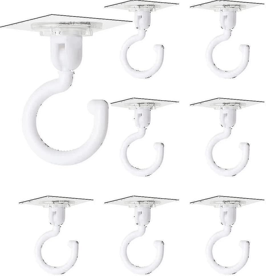 8 Pieces Transparent Self Adhesive Hooks 360 Degree Rotating Hook Strong Adhesive Hook Ceiling Wall