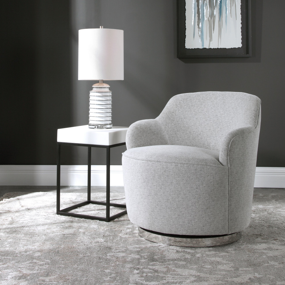 Uttermost Hobart Casual Swivel Chair   Modern   Armchairs And Accent Chairs   by Zin Home  Houzz