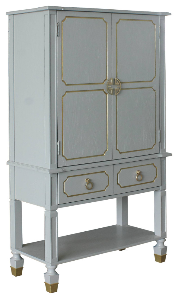 Marchesa Cabinet  Gold and Pearl Gray Finish   Traditional   Accent Chests And Cabinets   by Acme Furniture  Houzz