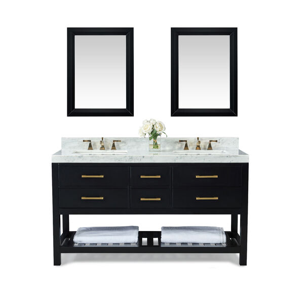 Elizabeth Black Onyx 60-Inch Vanity Console with Mirror