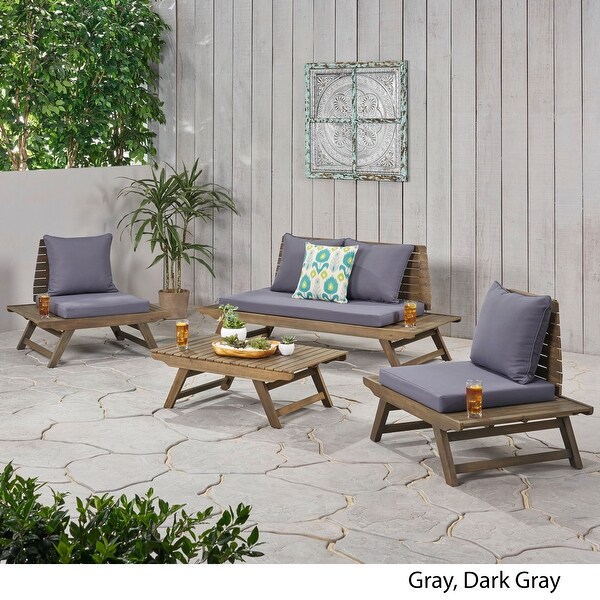 Sedona Acacia Wood 4piece Outdoor Chat Set by Christopher Knight Home