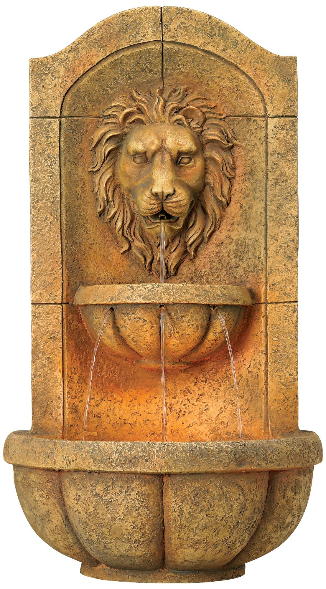 John Timberland Roman Outdoor Wall Water Fountain with Light LED 29 1/2