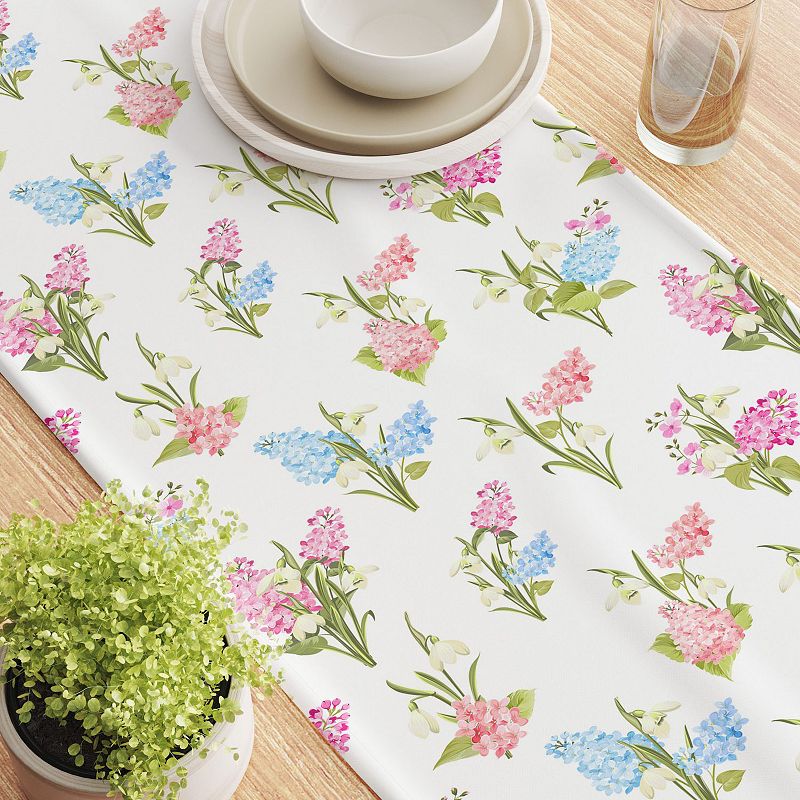 Table Runner， 100% Polyester， 14x108， Garden Grown Flowers